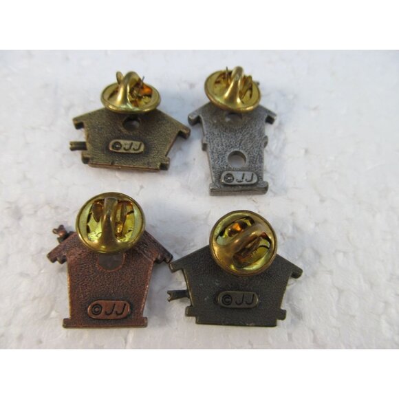 Vintage Signed J.J Bird House Lapel pins Lot of 4 - Picture 6 of 12